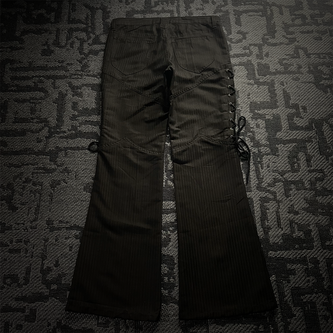 Semantic Design Flared Lace Up Boot Cut Pants