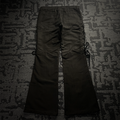Semantic Design Flared Lace Up Boot Cut Pants