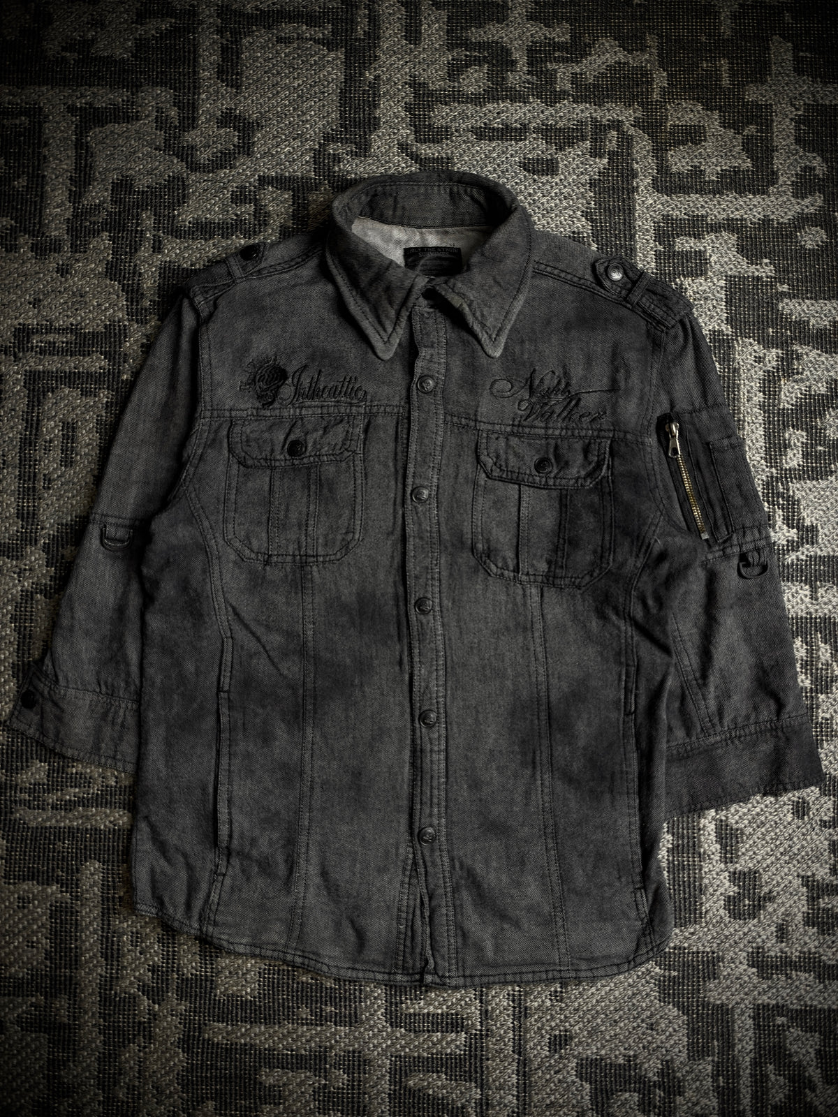 In The Attic Embroidered 3/4 Sleeve Shirt