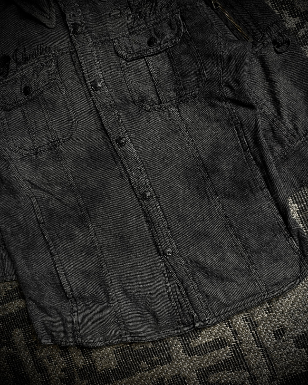 In The Attic Embroidered 3/4 Sleeve Shirt
