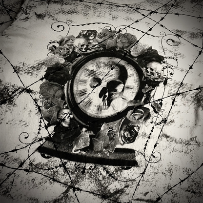 Daily News Skull Barbed Wire Full Print Long Sleeve T-shirt