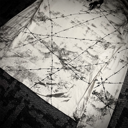 Daily News Skull Barbed Wire Full Print Long Sleeve T-shirt