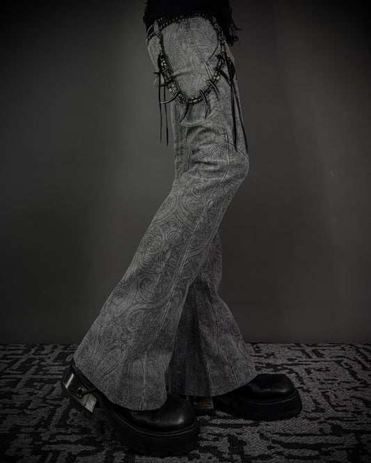 5351 Pour Les Hommes Ornamental Print Flared Pants