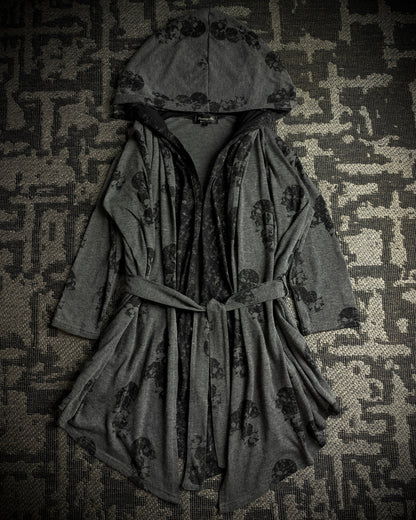Bernings Sho Skull Draped Double Layer Hooded Cardigan