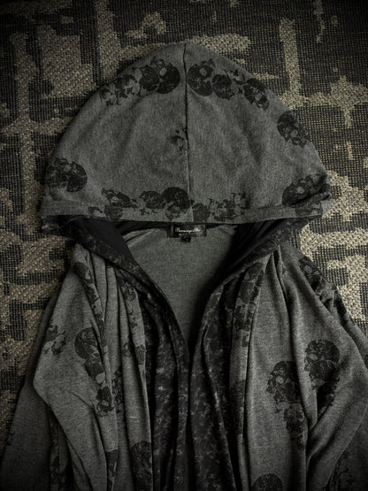 Bernings Sho Skull Draped Double Layer Hooded Cardigan