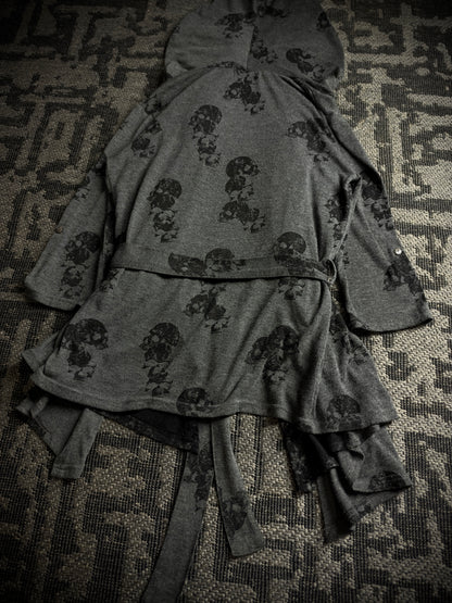 Bernings Sho Skull Draped Double Layer Hooded Cardigan