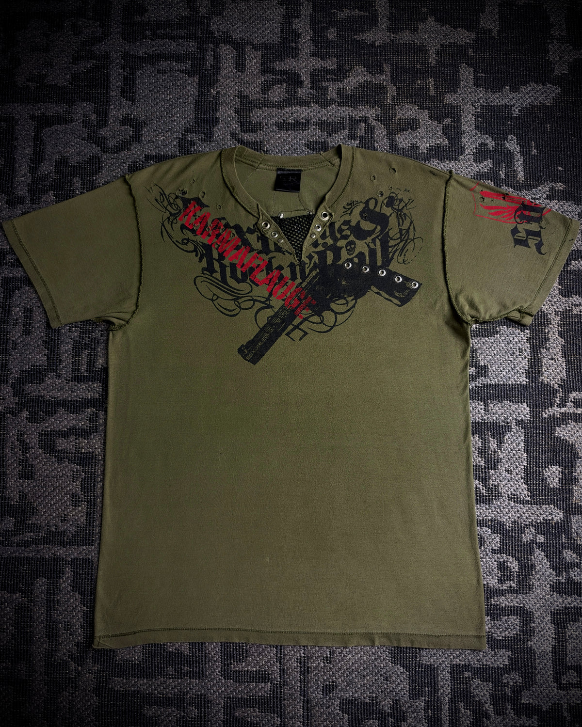SDR 3D Skull Gun Distressed T-Shirt