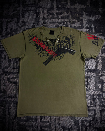 SDR 3D Skull Gun Distressed T-Shirt