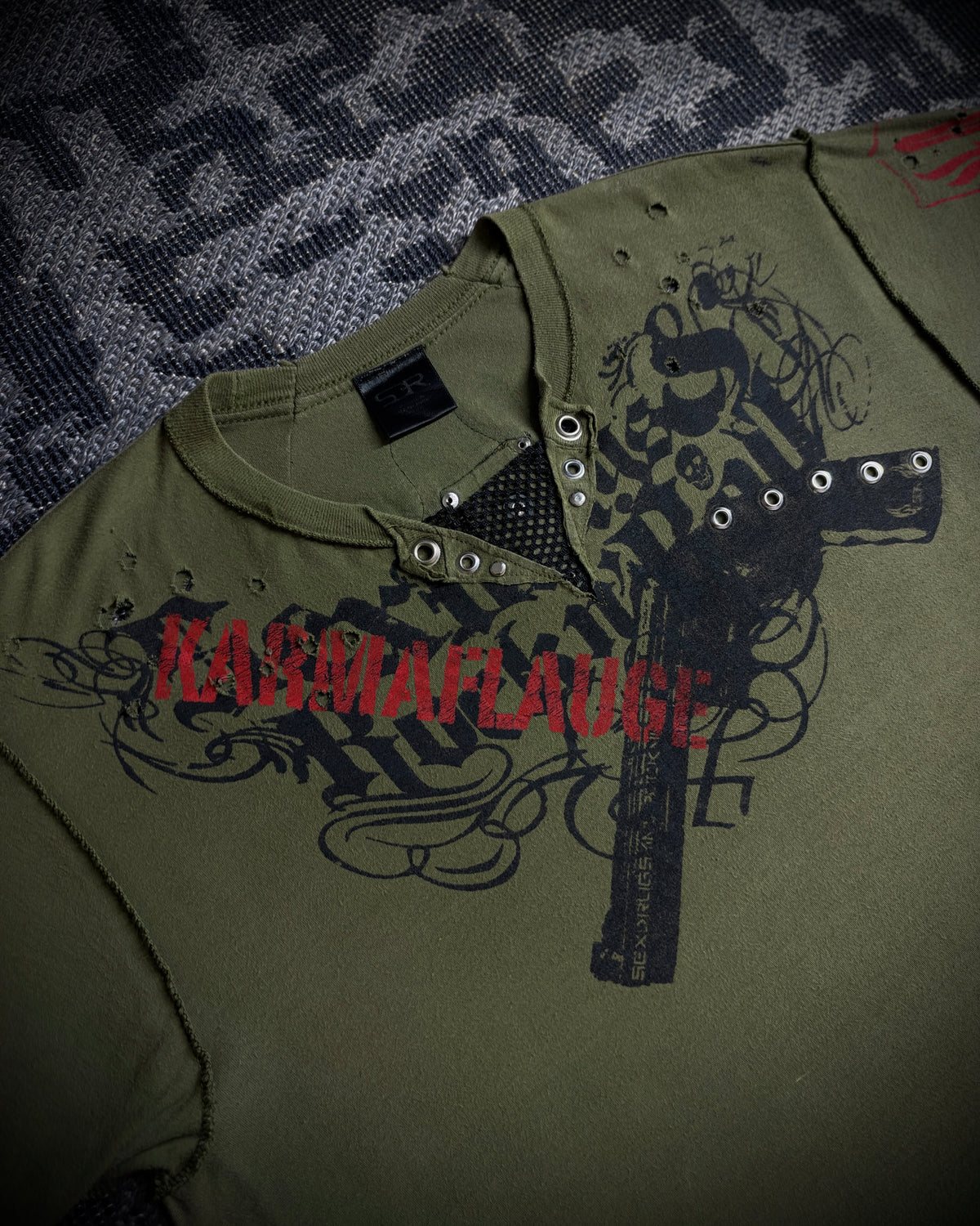 SDR 3D Skull Gun Distressed T-Shirt