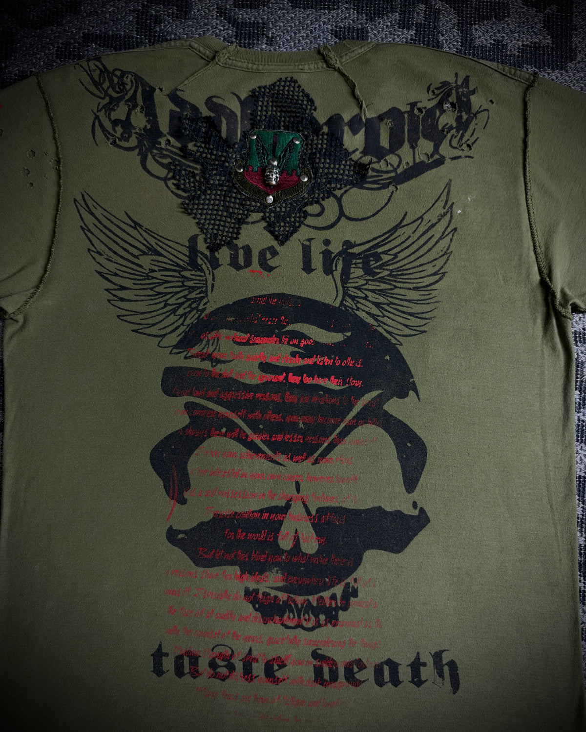 SDR 3D Skull Gun Distressed T-Shirt