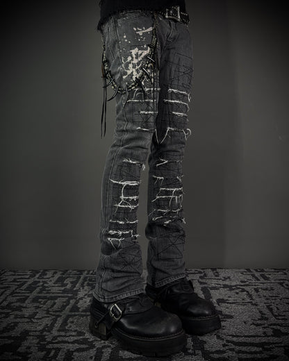 Hysteric Glamour Paint Splatter Destroyed Slim Bootcut