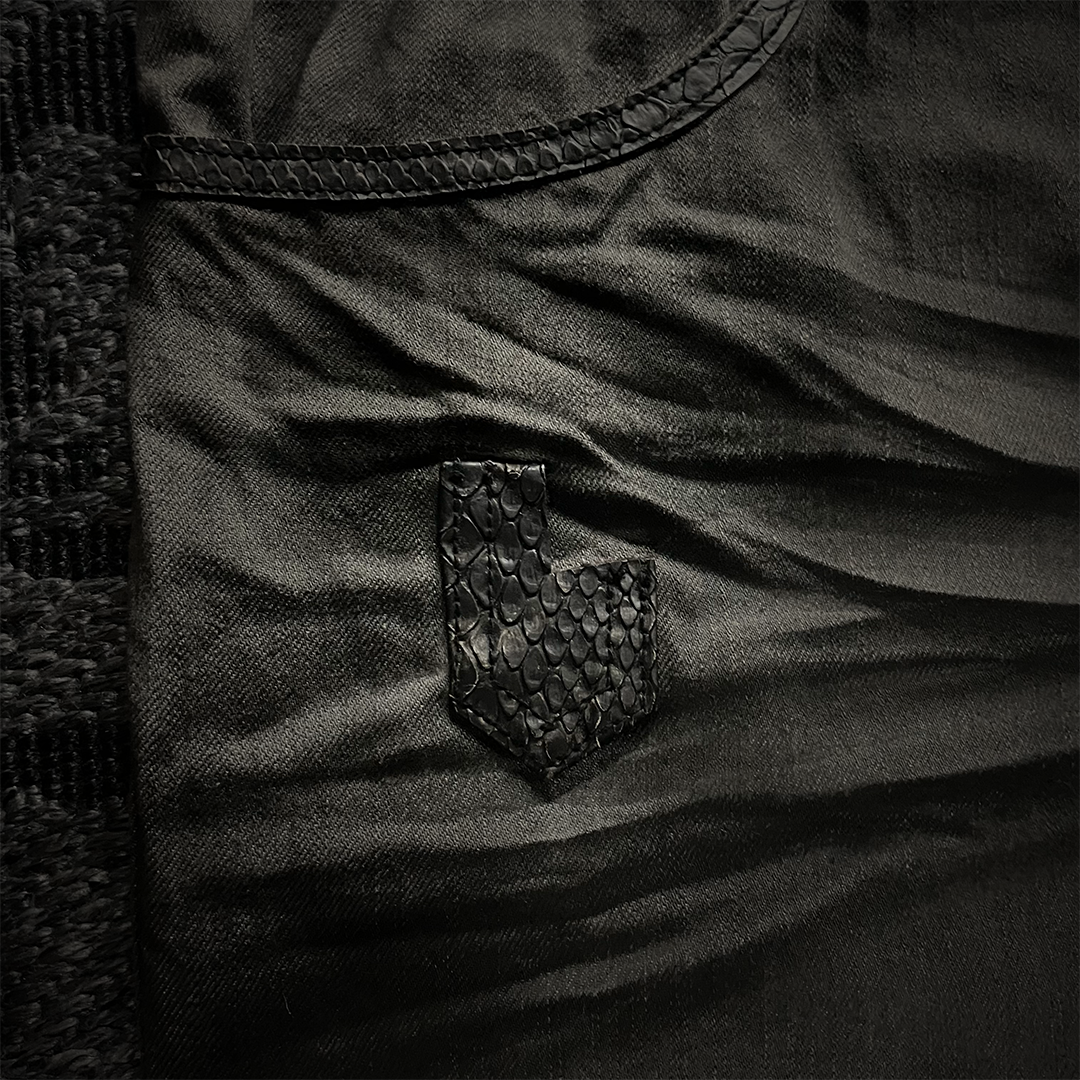 Semantic Design Mud Wash Snake Skin Flare Jeans