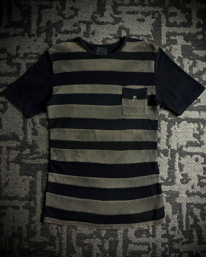 Roen Patterned Stripe Skull T-Shirt