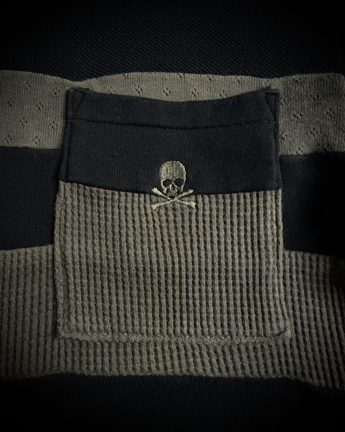 Roen Patterned Stripe Skull T-Shirt