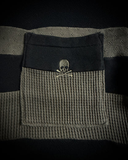 Roen Patterned Stripe Skull T-Shirt