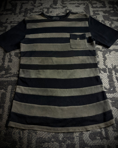 Roen Patterned Stripe Skull T-Shirt