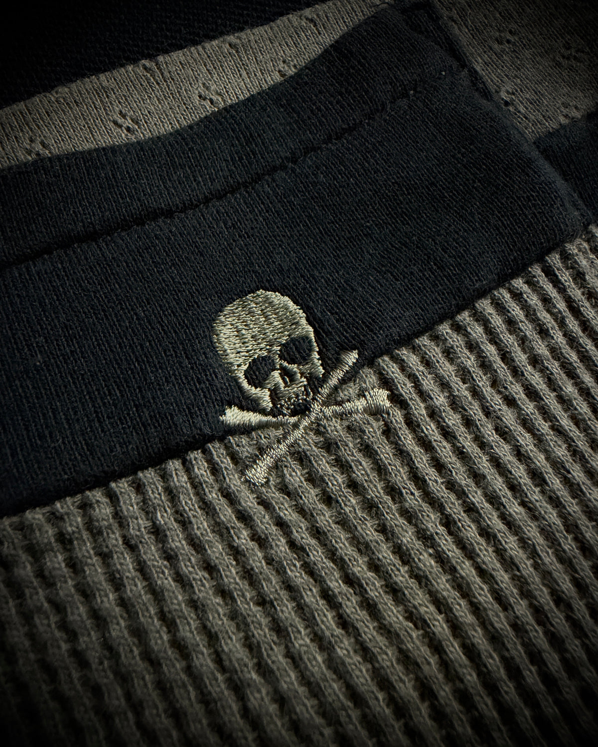 Roen Patterned Stripe Skull T-Shirt