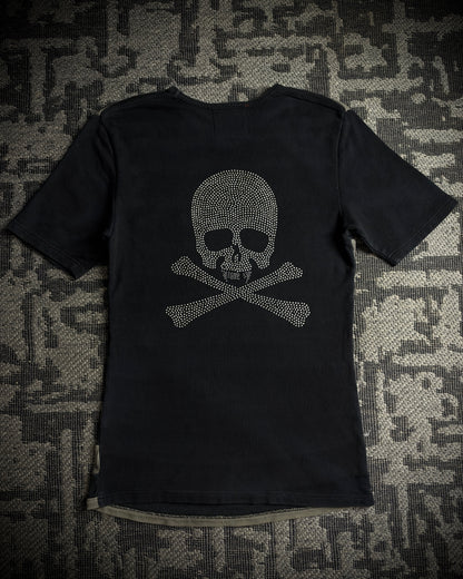 Roen Patterned Stripe Skull T-Shirt