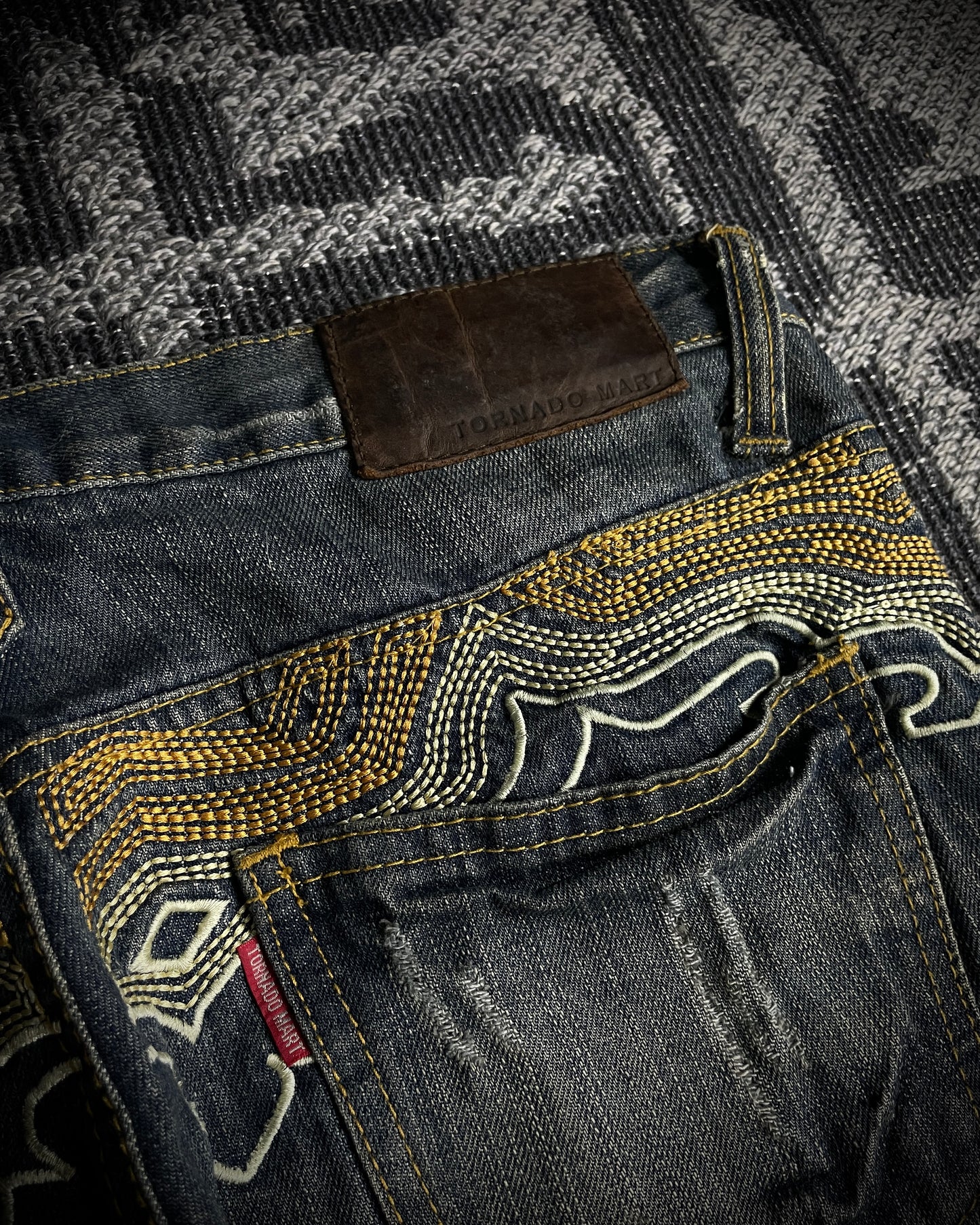 Tornado Mart Tribal Flame Flared Denim