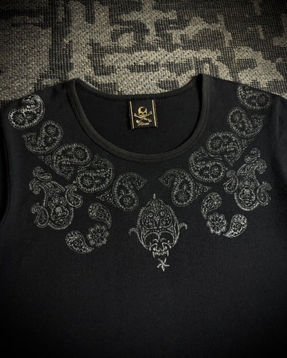 Roen Glitter Paisley Skull T-Shirt