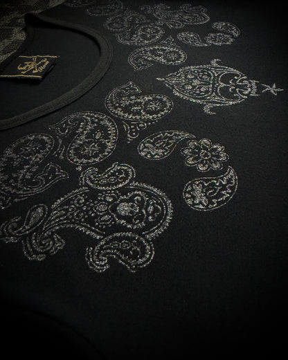 Roen Glitter Paisley Skull T-Shirt