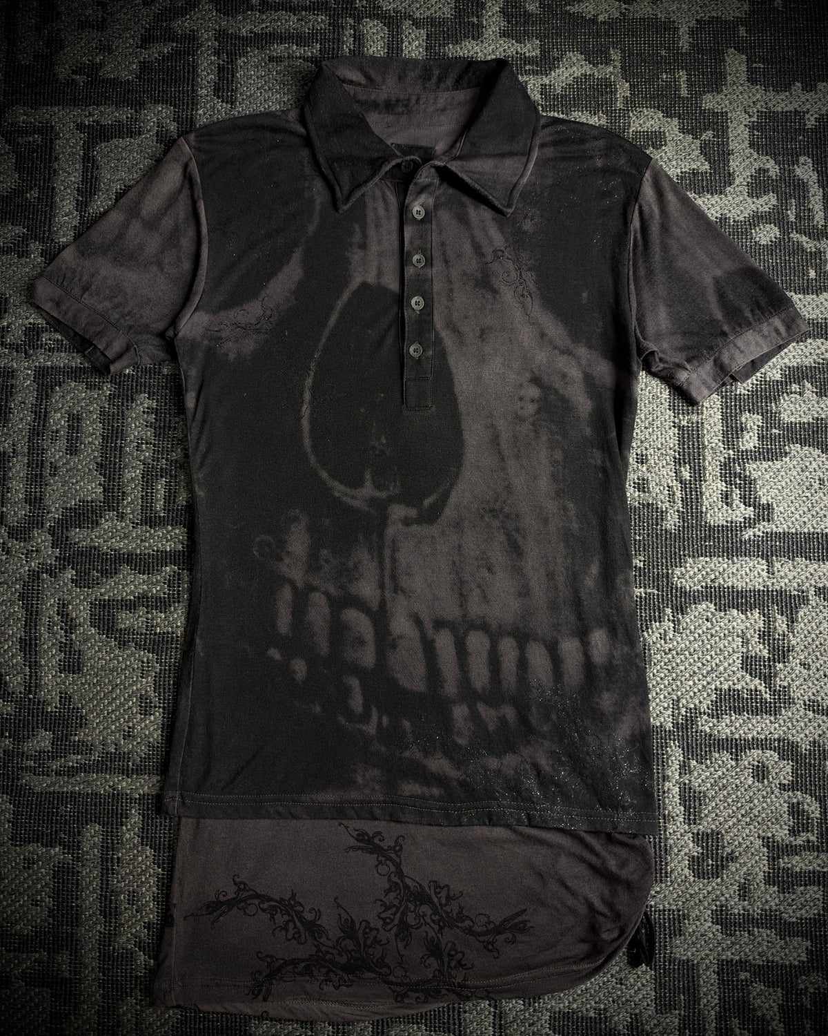 Midas Skull Glitter Layered Shirt