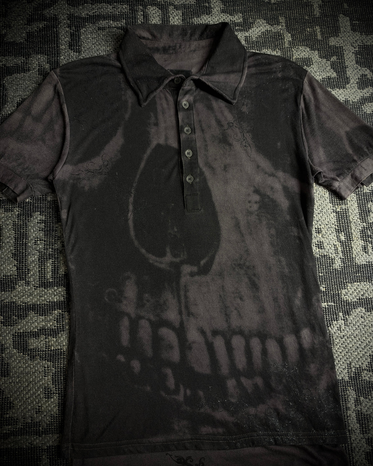 Midas Skull Glitter Layered Shirt