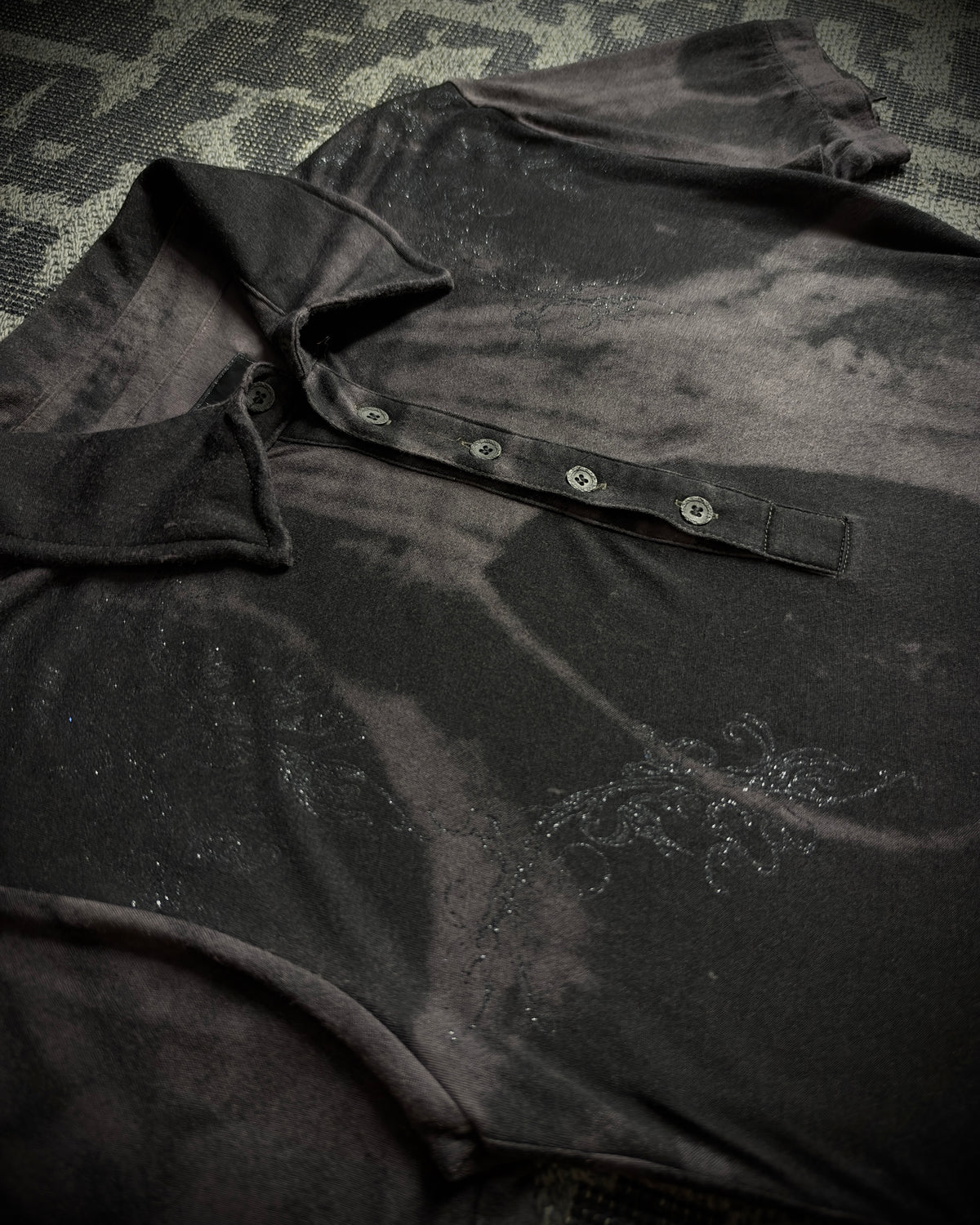 Midas Skull Glitter Layered Shirt