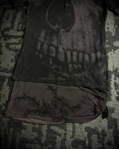Midas Skull Glitter Layered Shirt