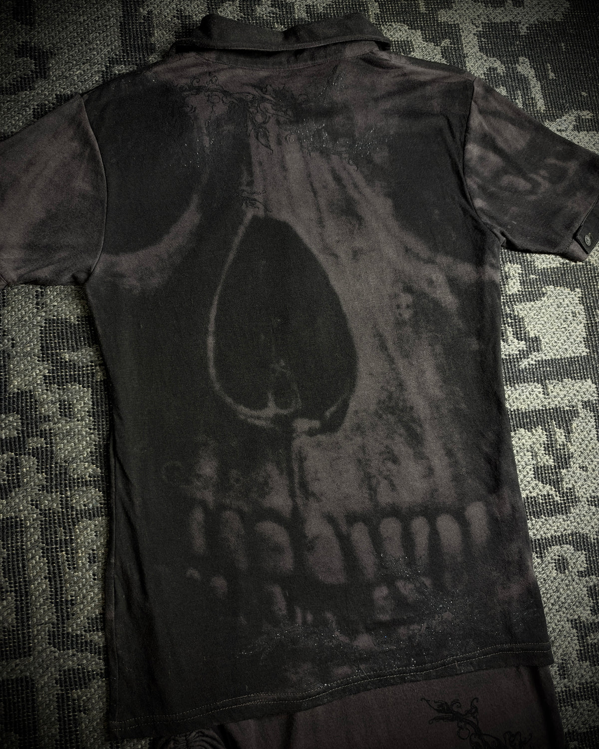 Midas Skull Glitter Layered Shirt
