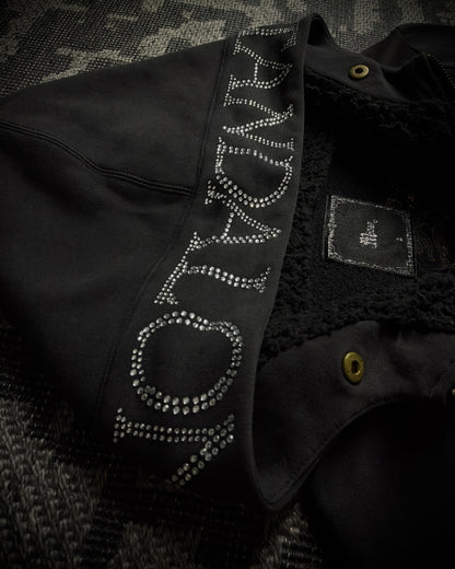 Midas Gold Ornamental Rhinestone Zip Hoodie