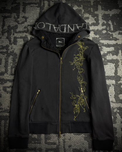 Midas Gold Ornamental Rhinestone Zip Hoodie