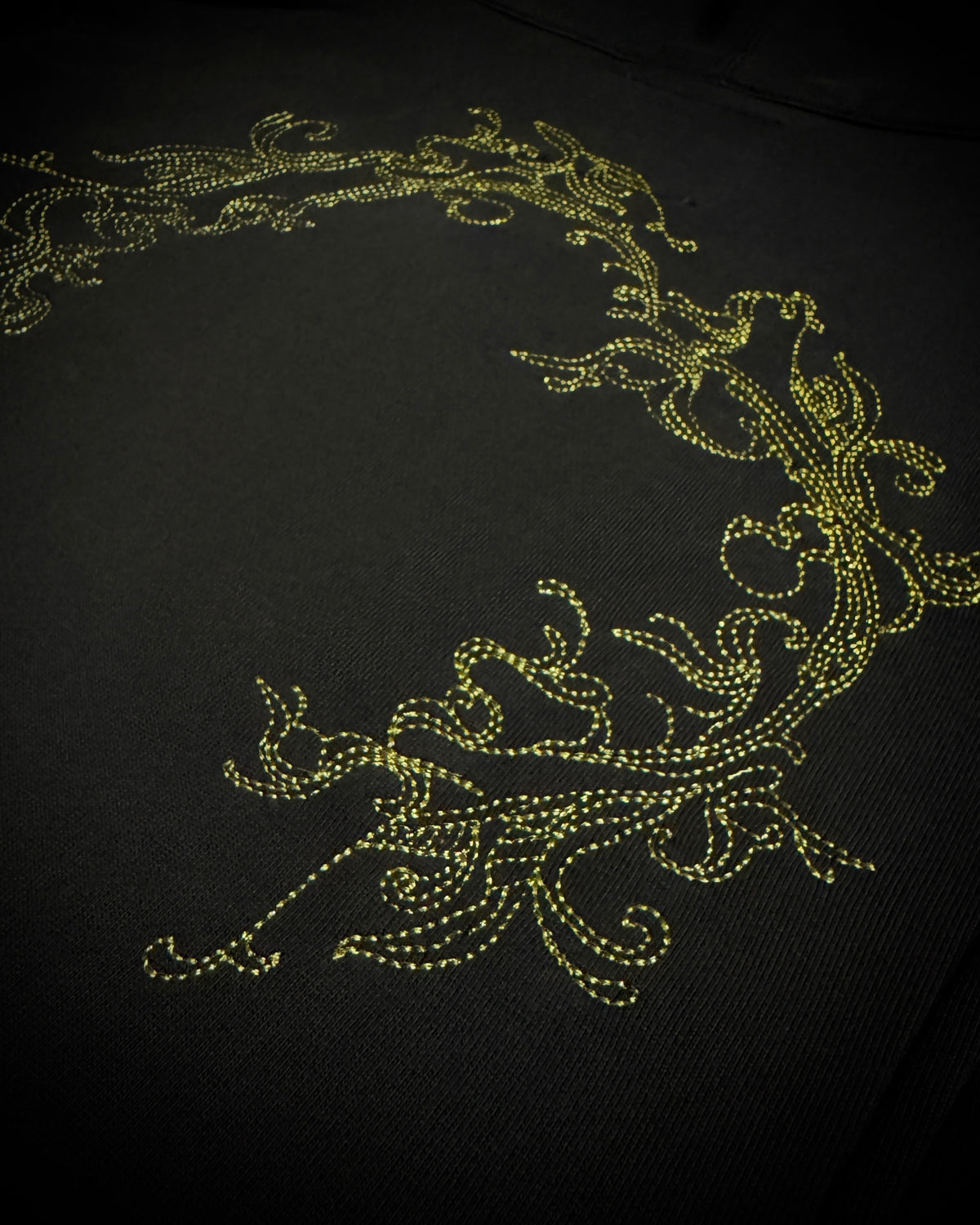 Midas Gold Ornamental Rhinestone Zip Hoodie