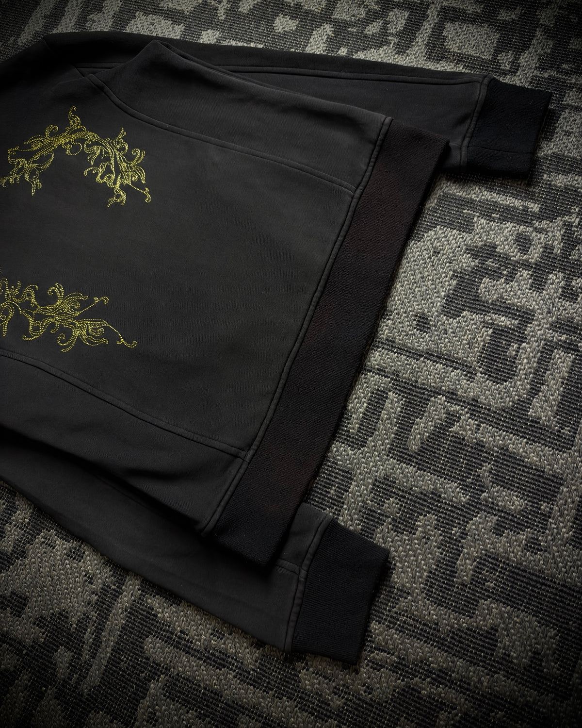 Midas Gold Ornamental Rhinestone Zip Hoodie