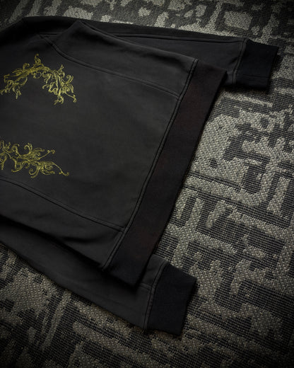 Midas Gold Ornamental Rhinestone Zip Hoodie