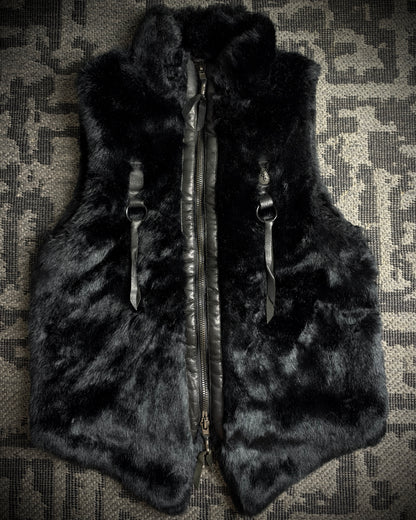 Midas Skull Embroidered Faux Fur Vest