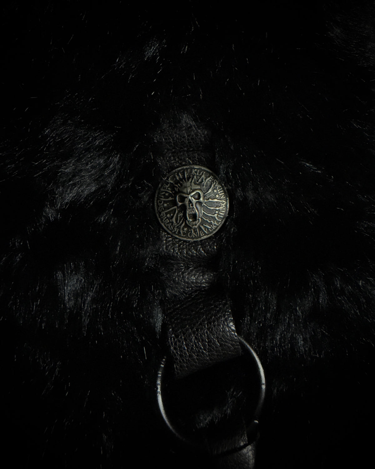 Midas Skull Embroidered Faux Fur Vest