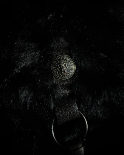 Midas Skull Embroidered Faux Fur Vest