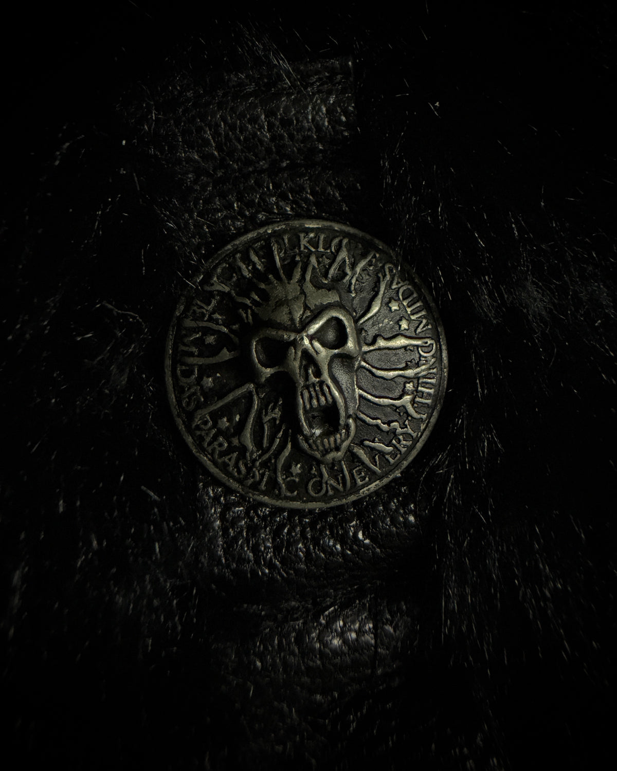 Midas Skull Embroidered Faux Fur Vest