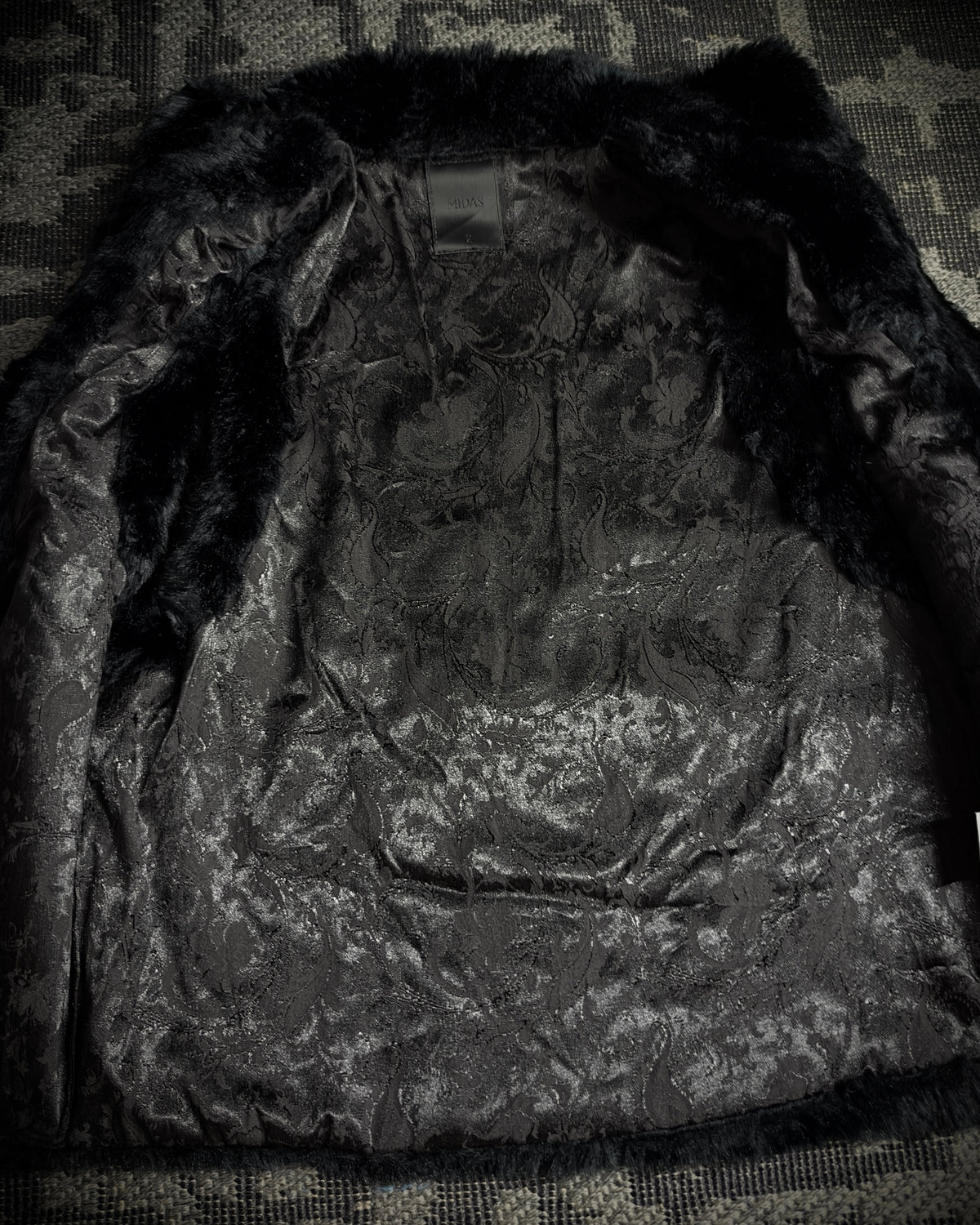 Midas Skull Embroidered Faux Fur Vest
