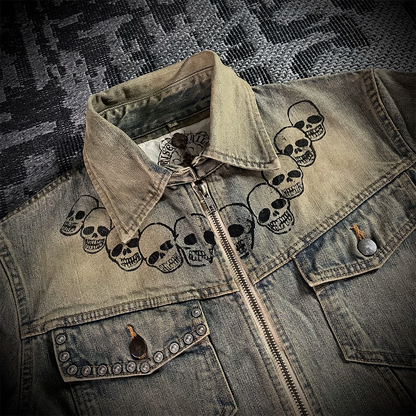 Rise Rily Japanese Skull Zipper Jeans Jacket