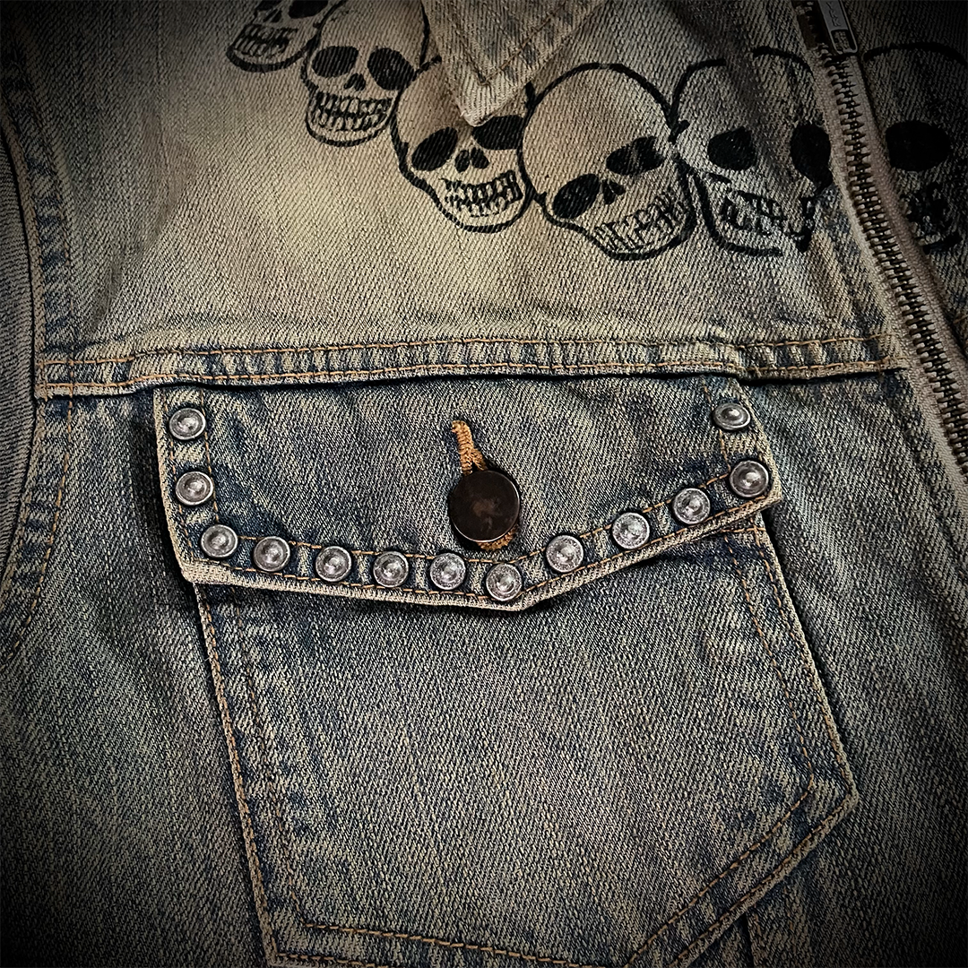 Rise Rily Japanese Skull Zipper Jeans Jacket