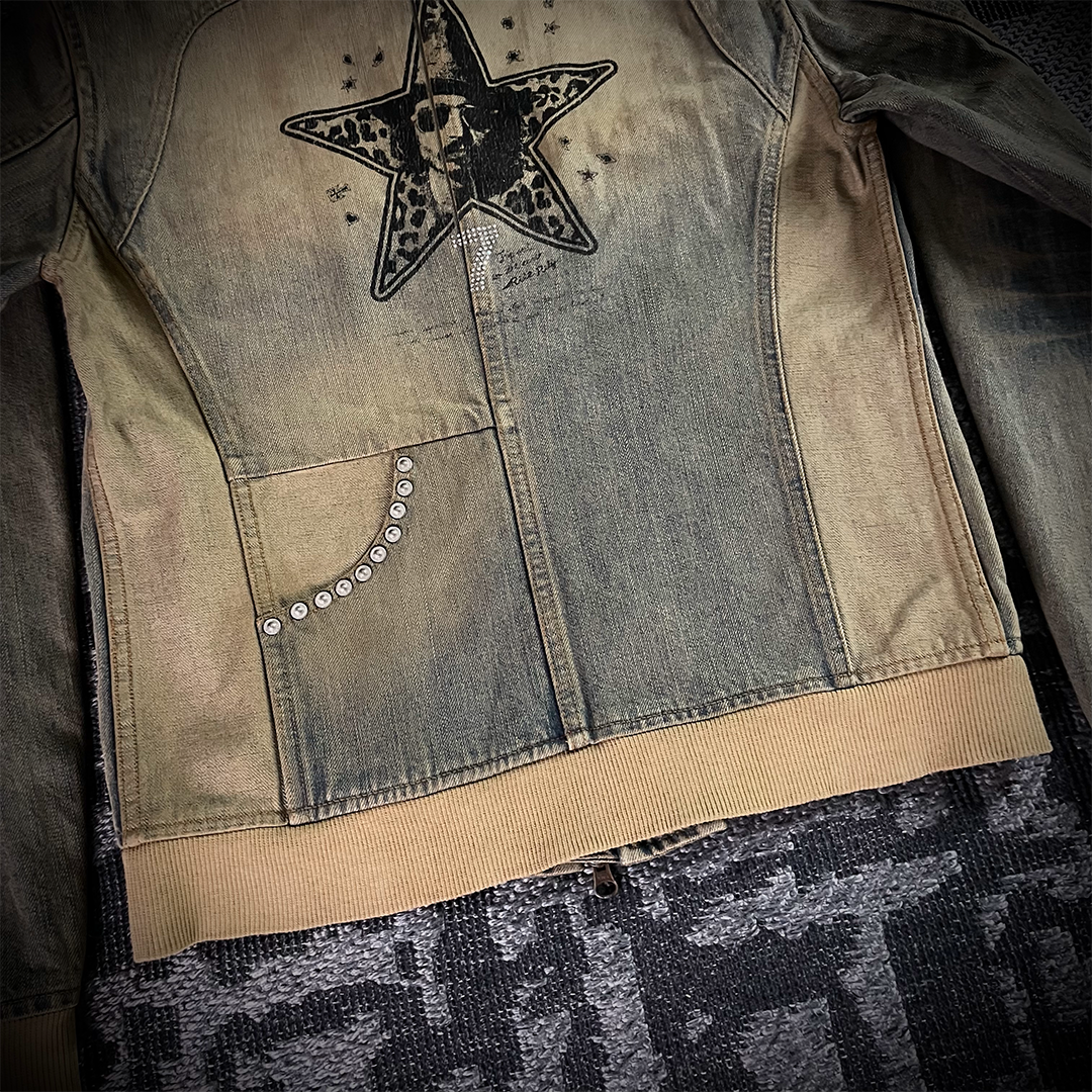 Rise Rily Japanese Skull Zipper Jeans Jacket