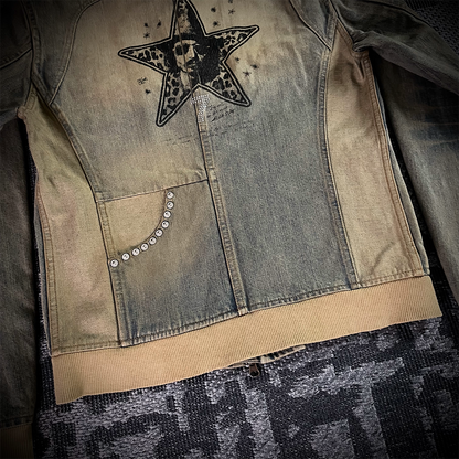 Rise Rily Japanese Skull Zipper Jeans Jacket