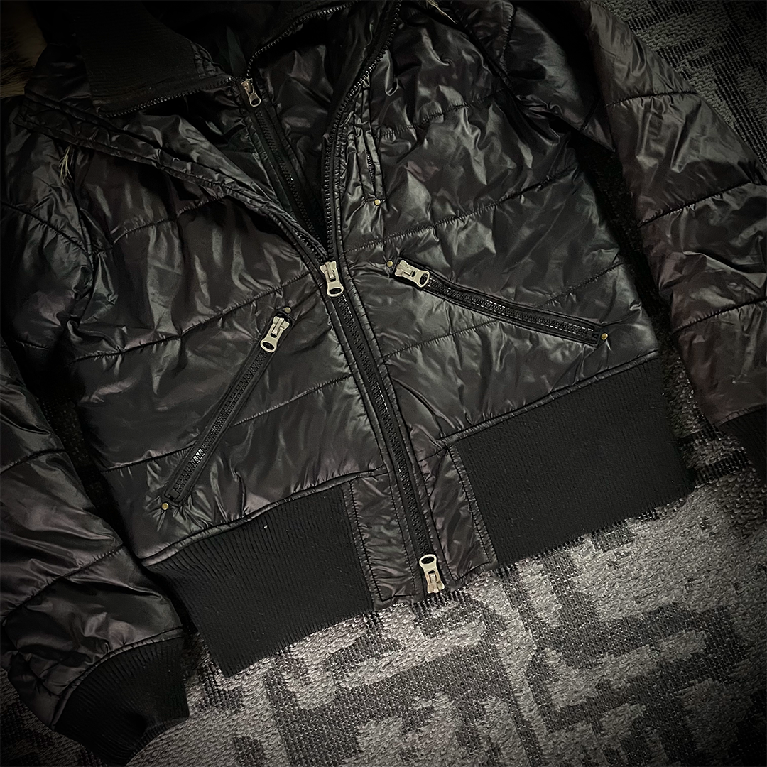 Lowbox Fur Hoodie Puffer Faded Jacket