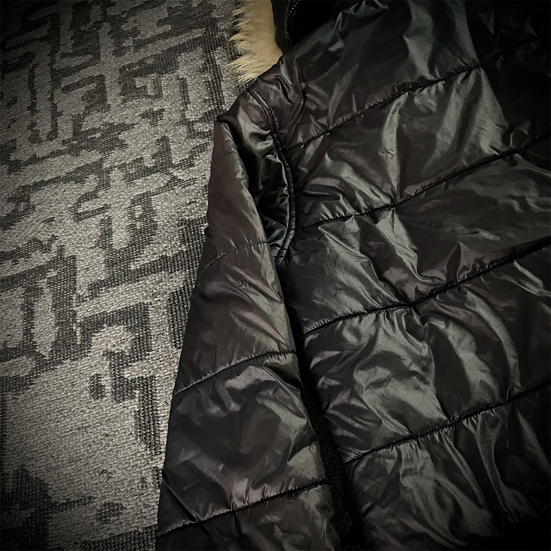 Lowbox Fur Hoodie Puffer Faded Jacket