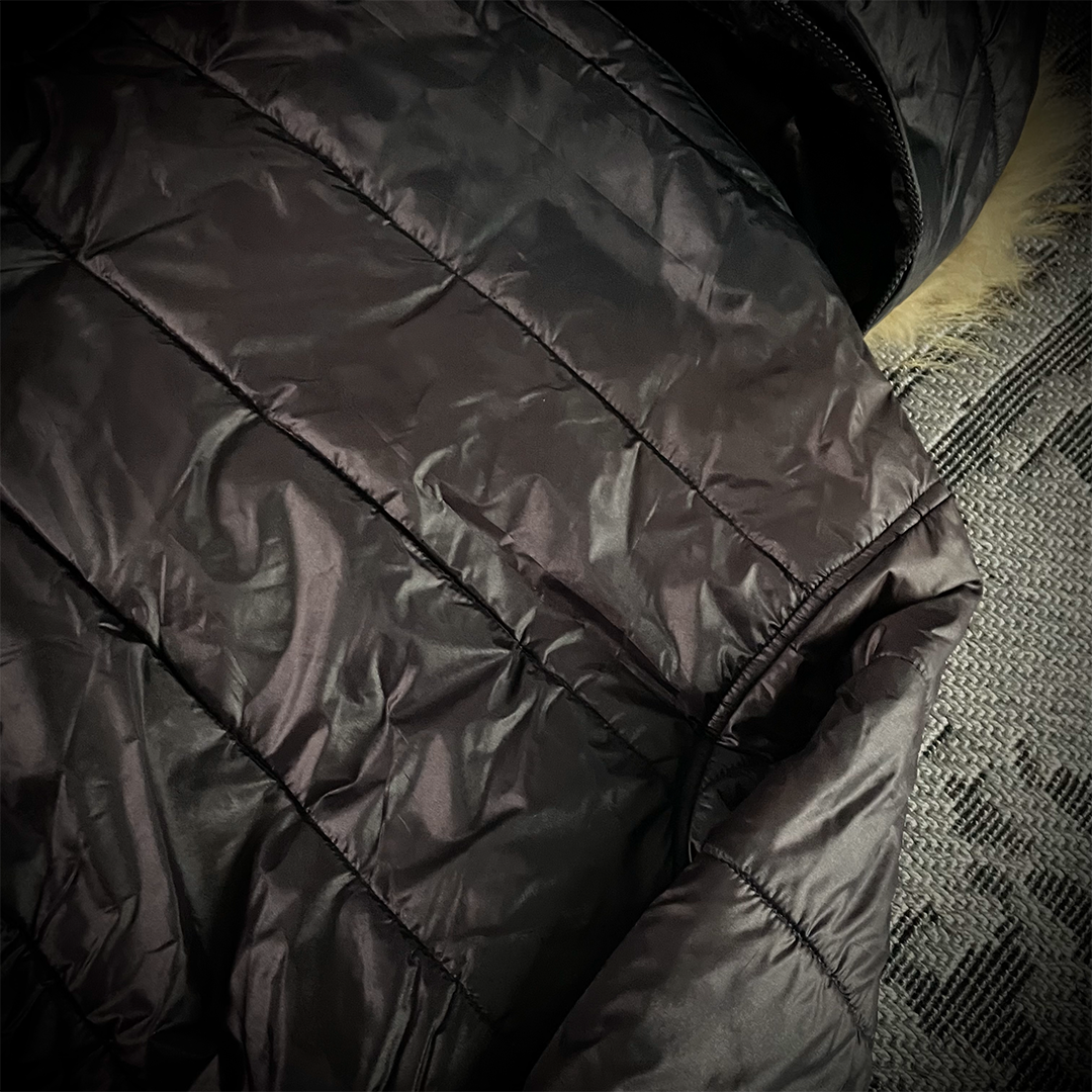 Lowbox Fur Hoodie Puffer Faded Jacket