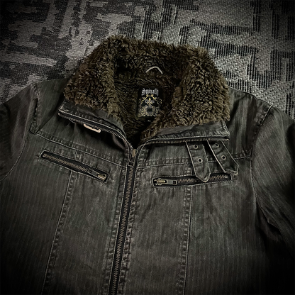 Spinalh Lace Up Fur Jacket