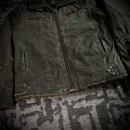 Spinalh Lace Up Fur Jacket