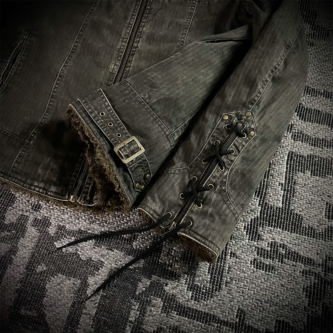 Spinalh Lace Up Fur Jacket